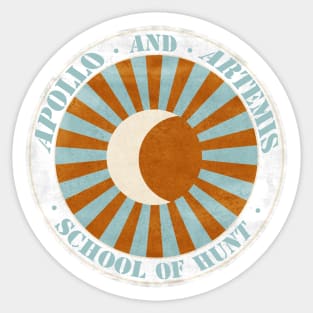 Apollo & Artemis School of Hunt retro logo Sticker